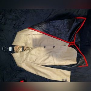 Beige Suit with belts, shoes and bow ties